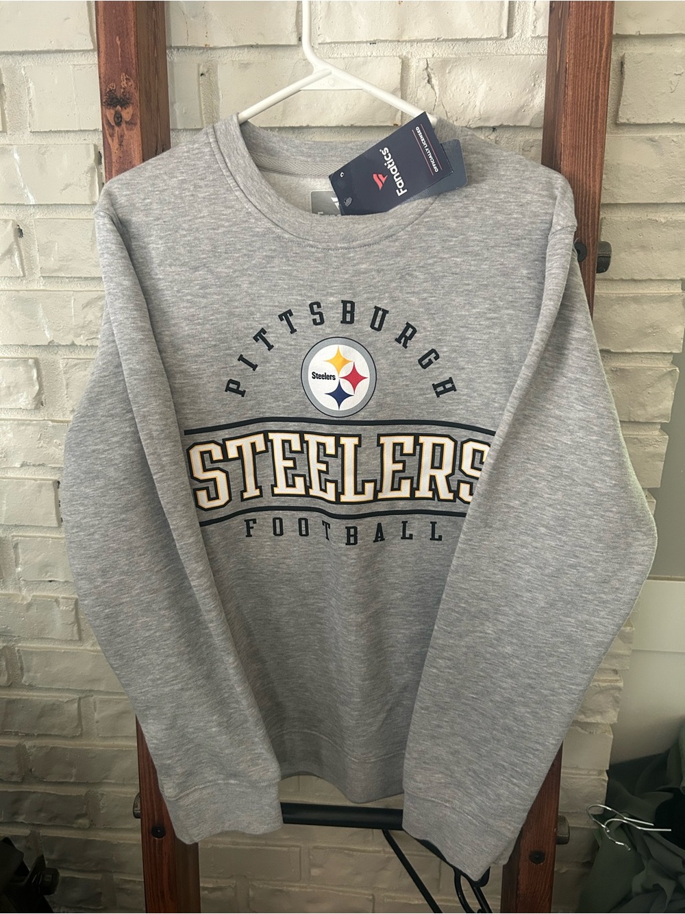 Fanatics Pittsburgh Steelers Football Crewneck Sweatshirt Medium Gray